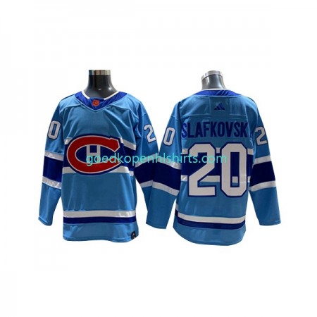 Montreal Canadiens Juraj Slafkovsky 20 Adidas 2022-2023 Reverse Retro Blauw Authentic Shirt - Mannen